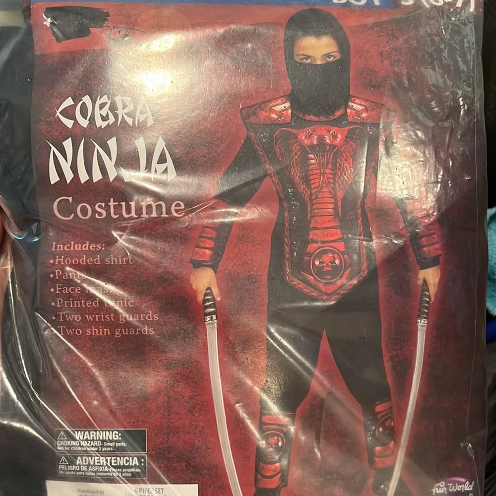 NWT Red Cobra Ninja Boys Child Stealthy Spy Halloween Costume‎